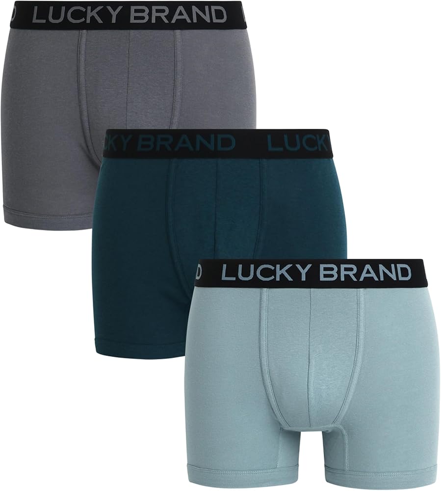 Lucky Brand Men's Boxer Briefs – 3 Pack Soft Stretch Mens Underwear with Comfort pouch - Breathable Boxers for Men (S-XL)