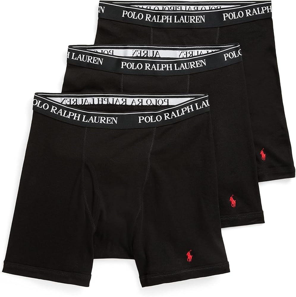 POLO RALPH LAUREN mens Polo Ralph Lauren Men's Classic Fit Cotton Boxer Briefs, Trunks & Long Leg Available, 3-pack