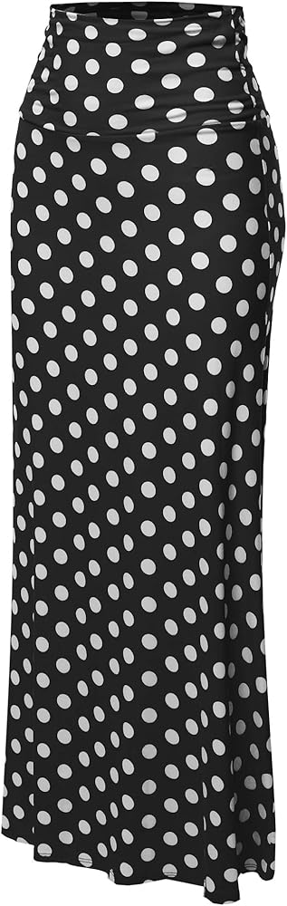 Women's Stylish Fold Over Flare Long Maxi Skirt
