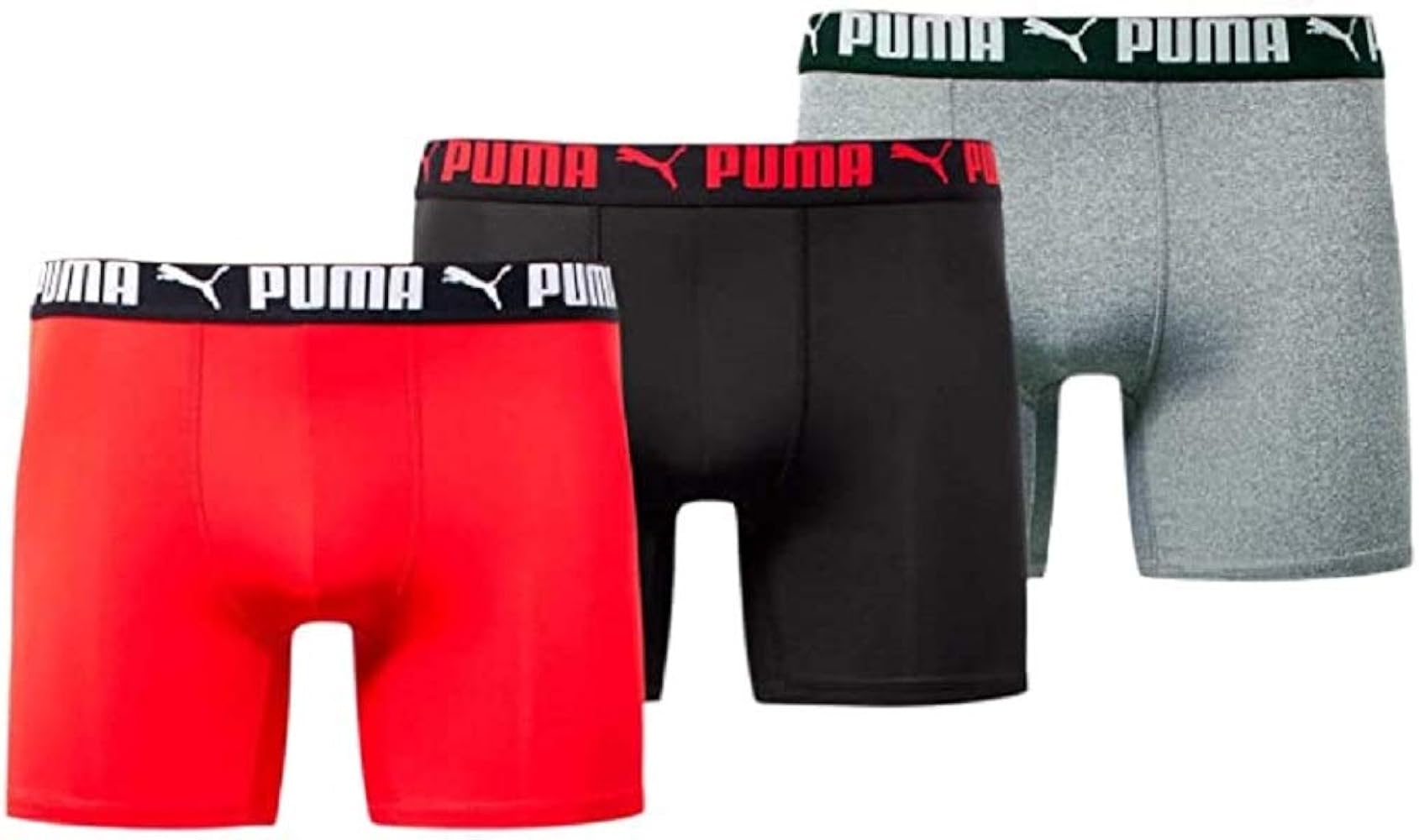 PUMA Men's 3 Pack Performance Boxer Briefs