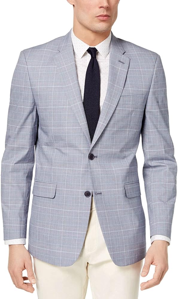 Tommy Hilfiger Mens Conrad Office Suit Separate Two-Button Blazer Blue 38S