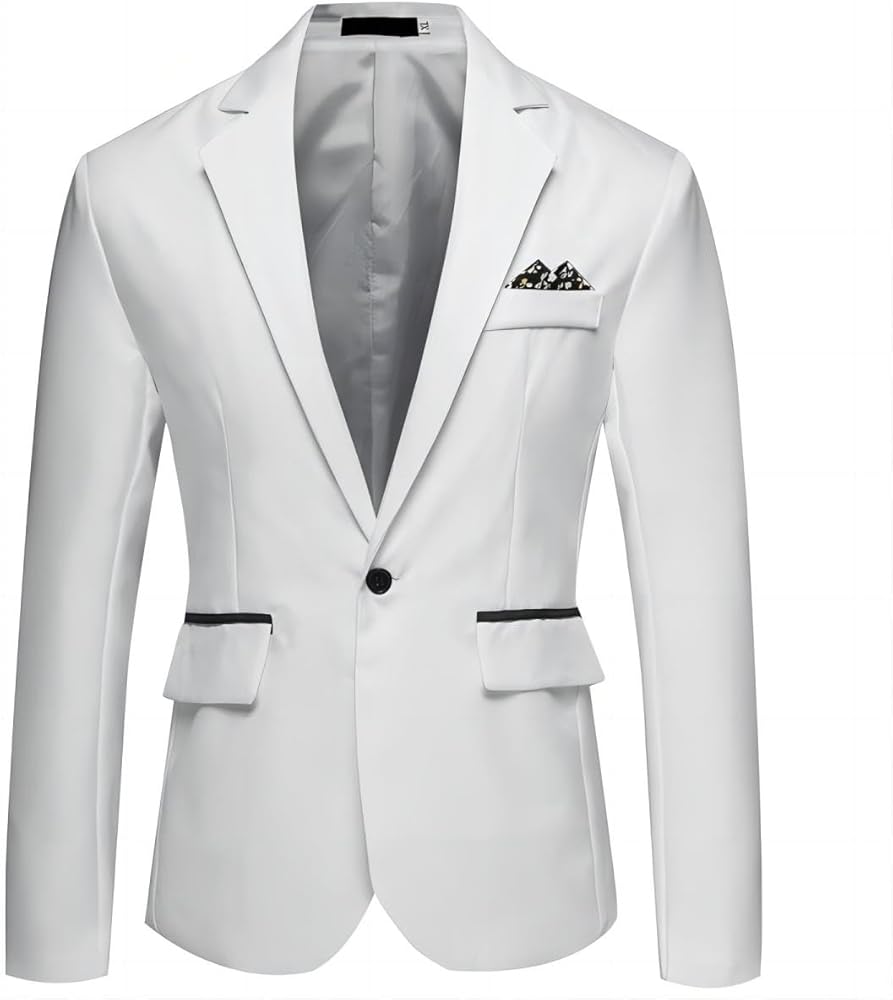 Men's Casual Sport Coats Lightweight Blazer Suit Jacket Slim Fit 1 Button Daily