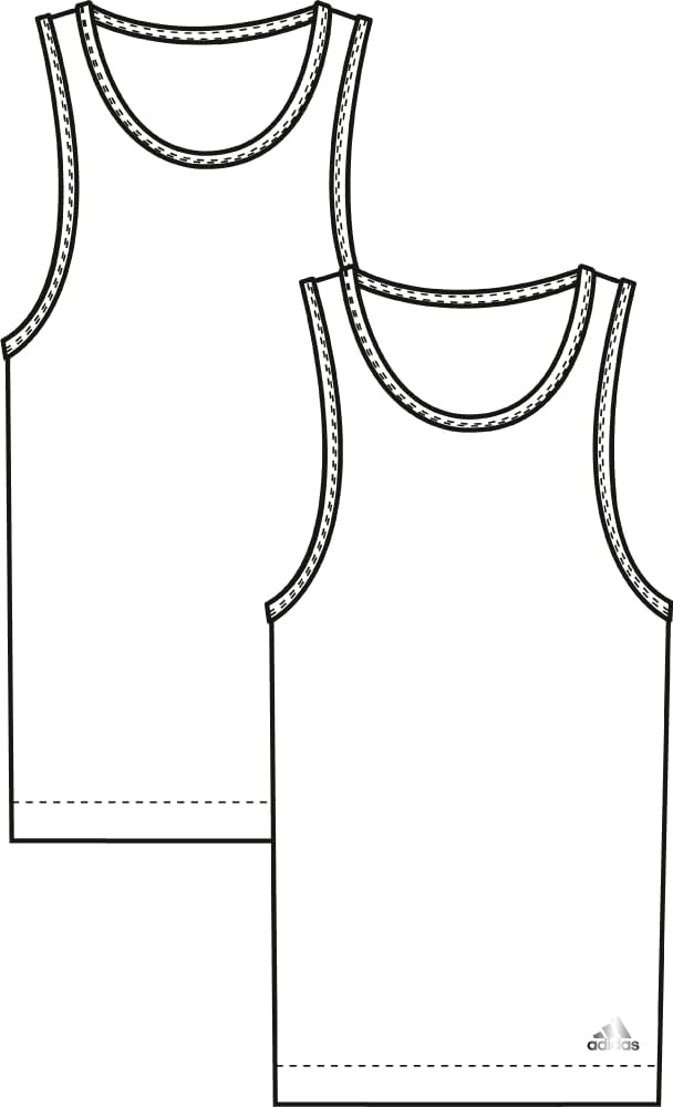 adidas Men's Stretch Cotton Tank Top Undershirts (2-Pack), White/White, Medium