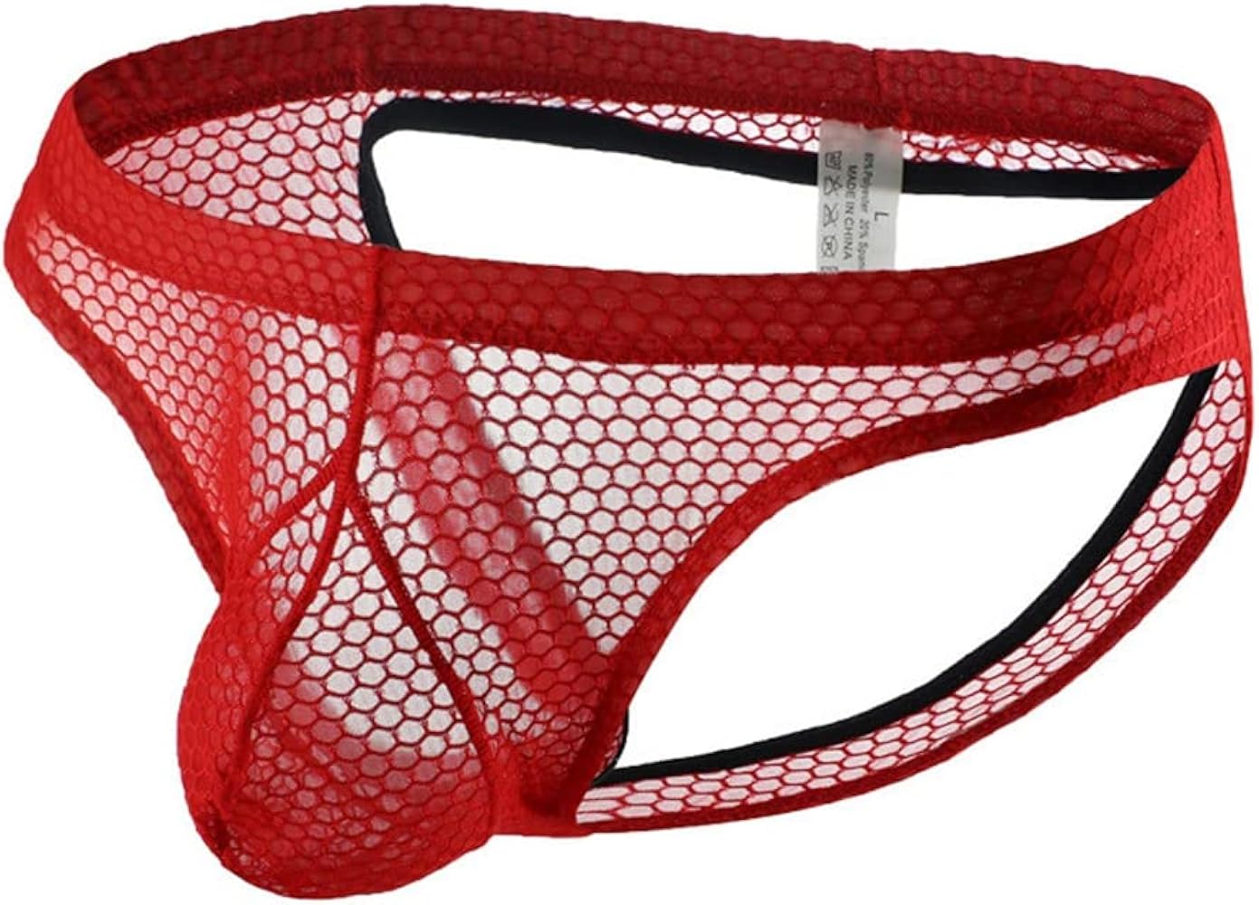 Men's Sexy Panties Jockstrap Breathable Underwear Mesh Jock Strap Bikini Briefs Pouch See through Fishnet Underpants