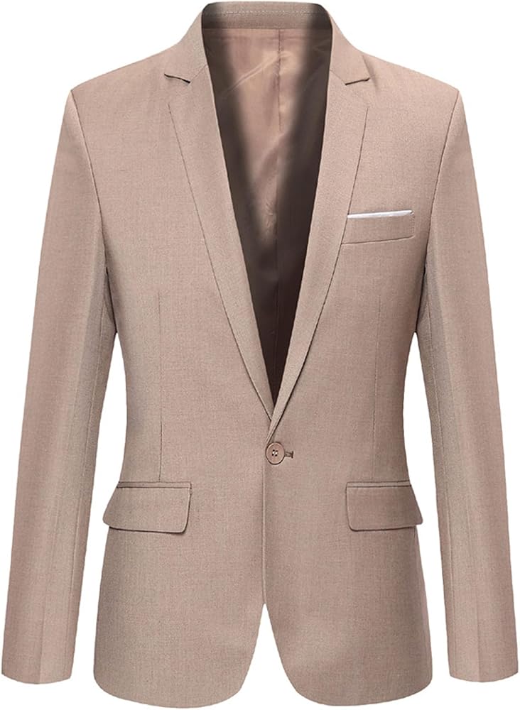 Men's Slim Blazer Casual Sport Coats 1 Button Business Suit Jacket Lightweight Tuxedo for Wedding Prom Party