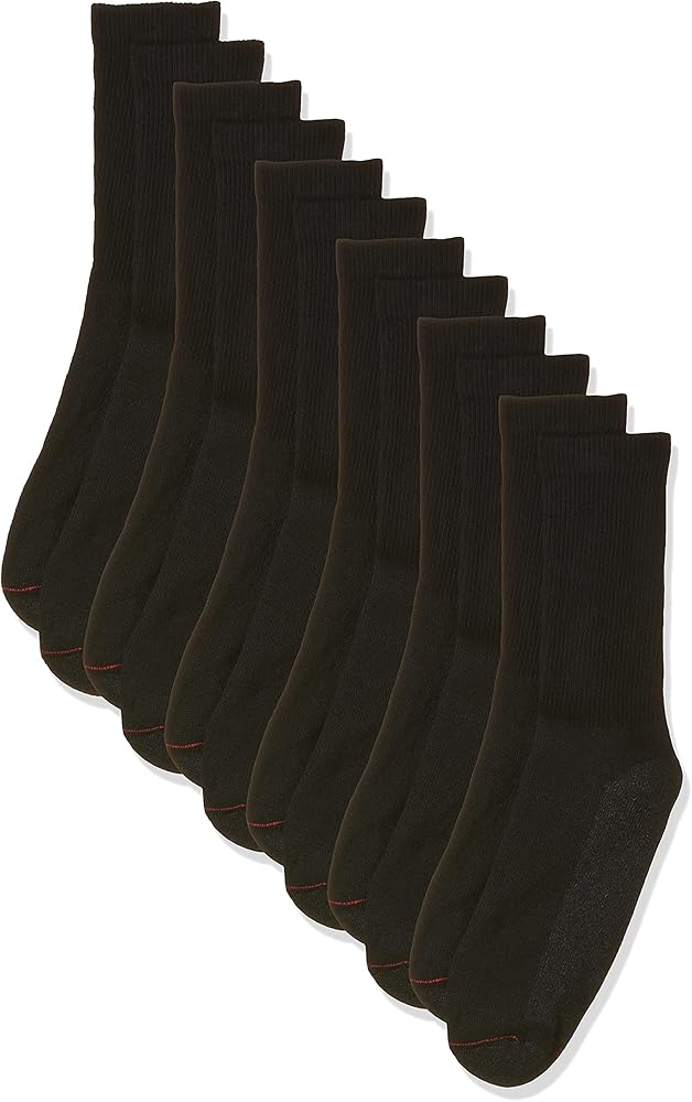 Hanes Men's FreshIQ Odor Protection Double Tough Crew Socks 6-Pair Pack