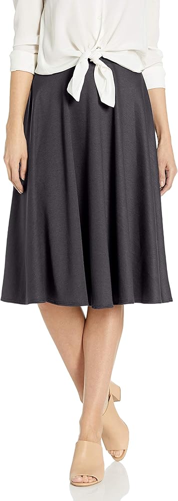 Star Vixen Women's Midi Full Skater Skirt, Charcoal, X-Large