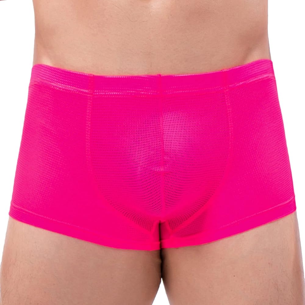Men's Underwear Boxer Briefs Pack Mesh Sheer Low Rise Comfortable Soft Transparent Brief Silky Touch Panties Shorts