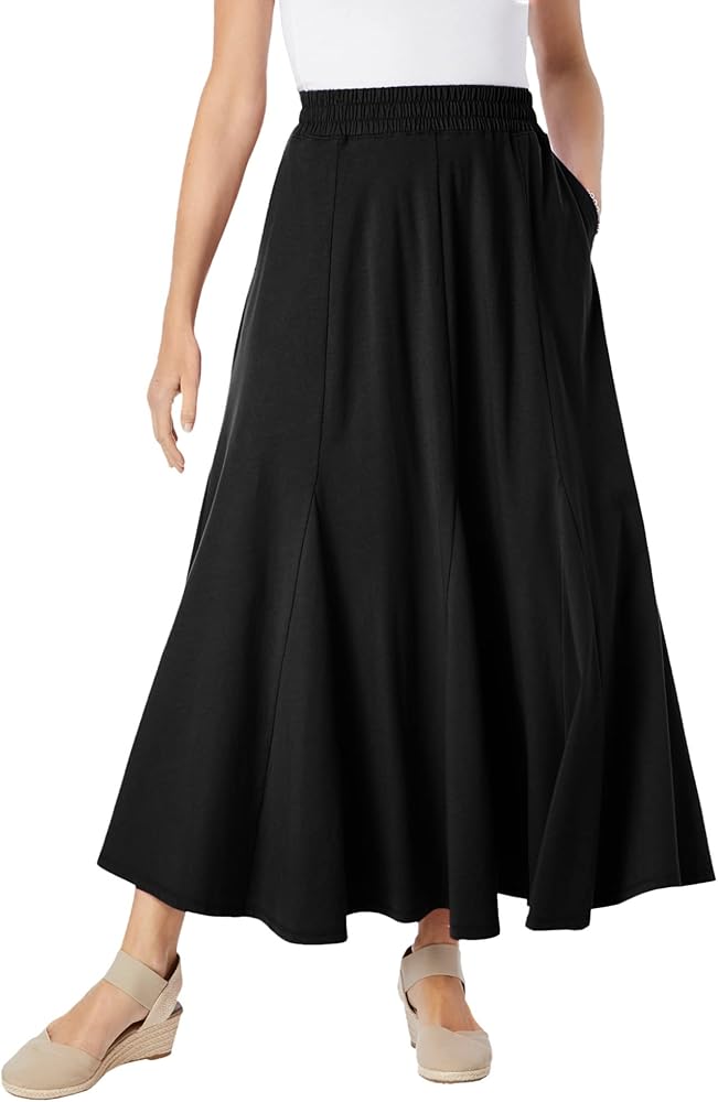 Woman Within Women's Plus Size Knit Panel Skirt