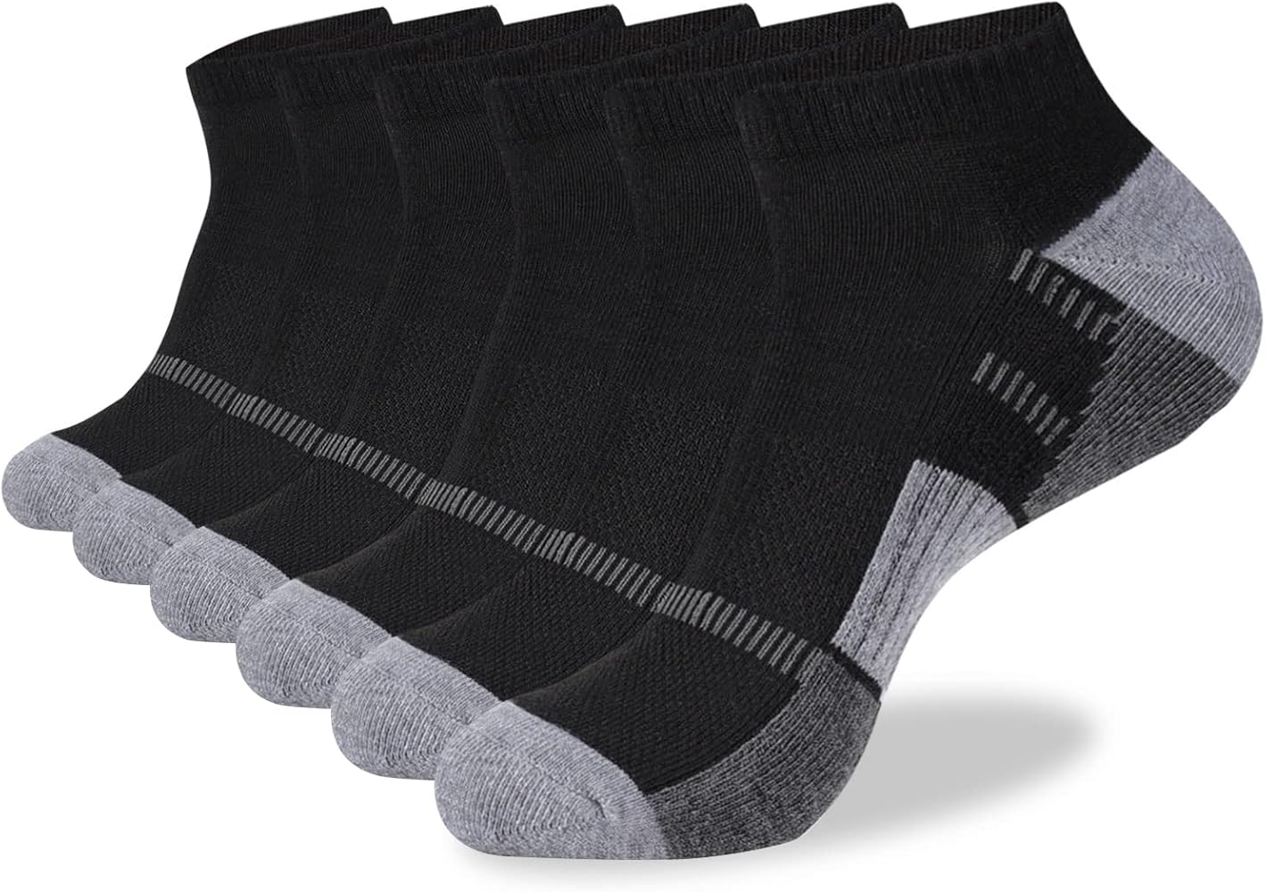 COOVAN Mens Ankle Socks Men Athletic Cushion Low Cut Comfort 6 Pairs Socks