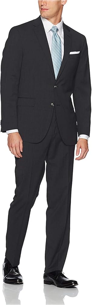 Rossi Classic Sport Men's Suit Jacket 2 Button Blazer Plaid Black Charcoal