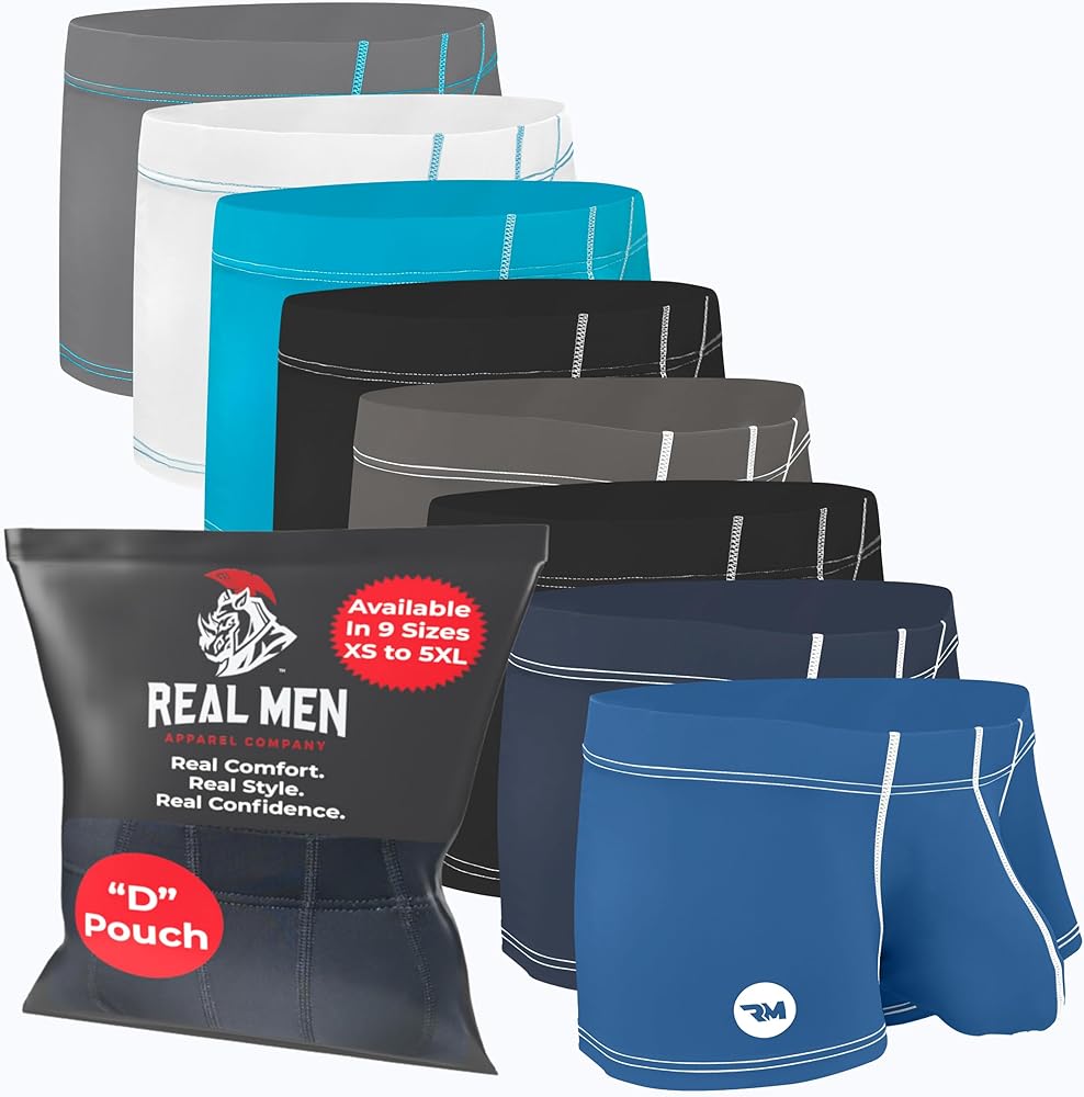 Real Men Bulge Enhancing Sexy Underwear 3in Ice Silk Nylon 4-Pack 4XL BUNDLED WITH Even More Colors