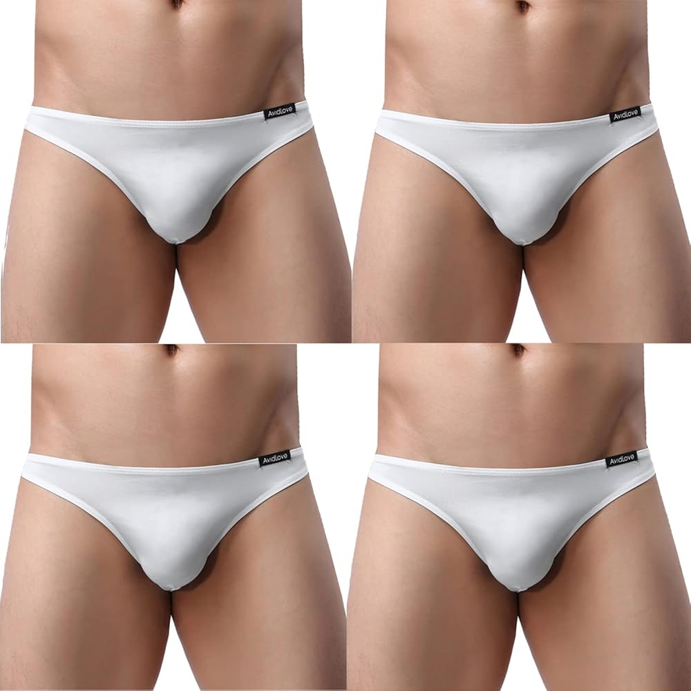 Avidlove Underwear Men's 4 Pack Classic Low Rise Stretchy Hip Briefs Bikini