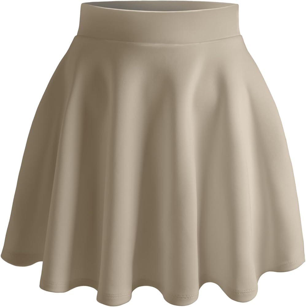 Women's Basic Versatile Stretchy Flared Skater Skirt (S-XL)