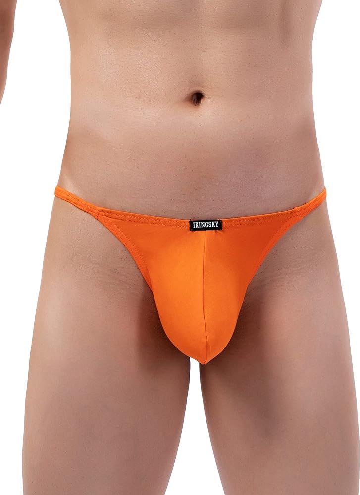 IKINGSKY Men's Modal Pouch G-string Underwear Sexy Low Rise Y-back Thong Bulge Under Panties for Men