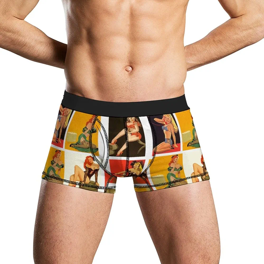 Pinup Girls Men's Underwear Lightweight Boxer Briefs Soft Stretch Trunks