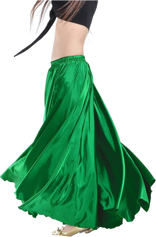 Indian Trendy Women's Satin Full Circle Swing Halloween Belly Dance Tribal Skirt