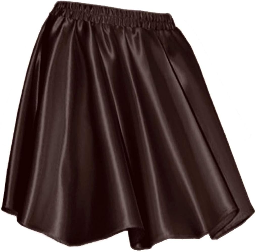 Indian Trendy Women's Basic Versatile Satin Flared Casual Mini Skater Skirt