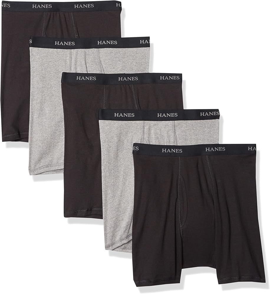 Hanes Mens 5-Pack Best Tagless Boxer Brief with Comfort Flex Waistband Small