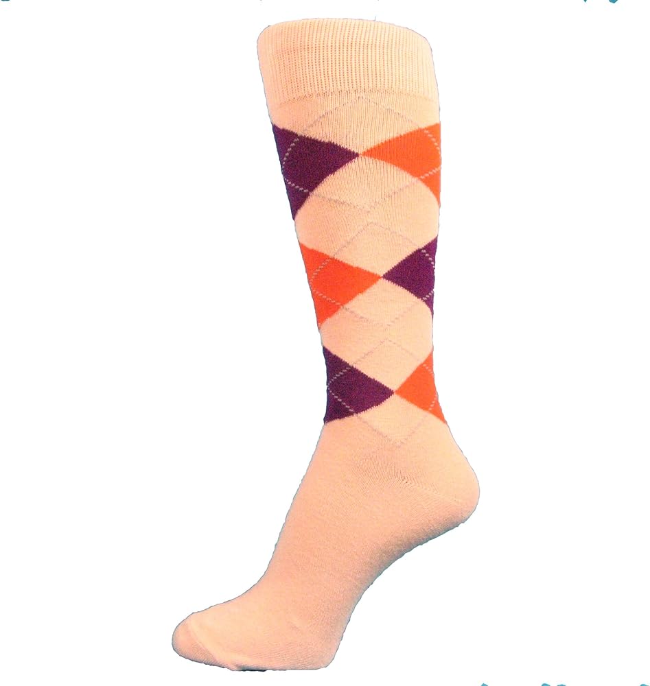 Elite Quality Colorful Soft Cotton Men's Groomsmen Wedding Argyle Dress Socks