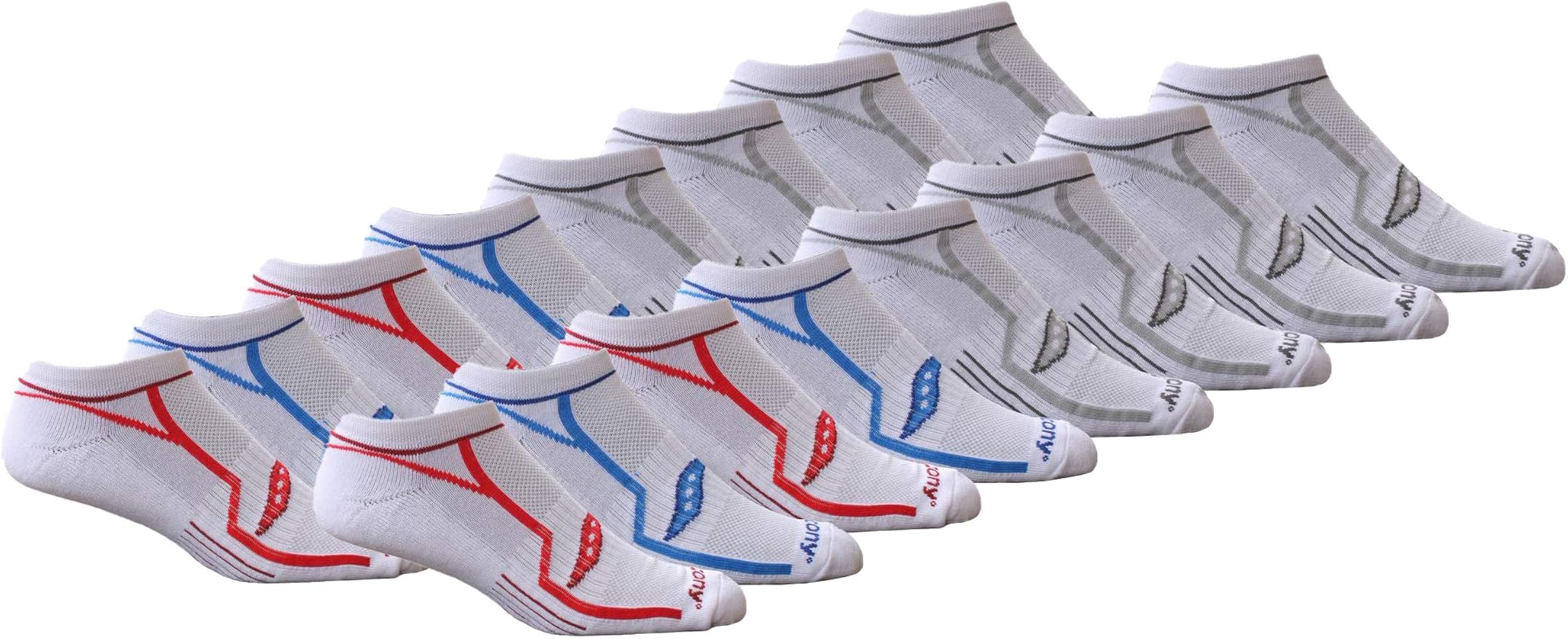 Saucony Men's 8 Pairs Performance Comfort Fit Athletic Socks