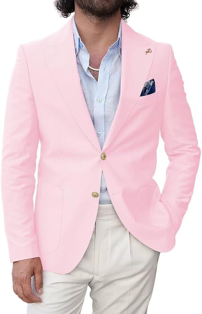 Mens Blazer Casual Sports Coats Slim Fit Jacket for Men 2 Button Business Suit Jackets