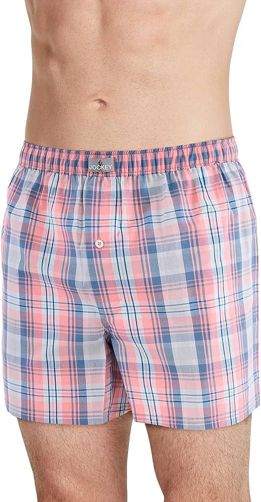 Jockey Men's Underwear 100% Cotton Woven 5" Boxer