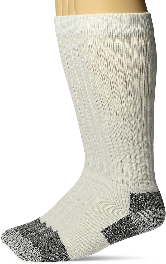 Carolina Ultimate Men's Tall Cotton Rib Mid Calf Work Boot Socks 4 Pair Pack