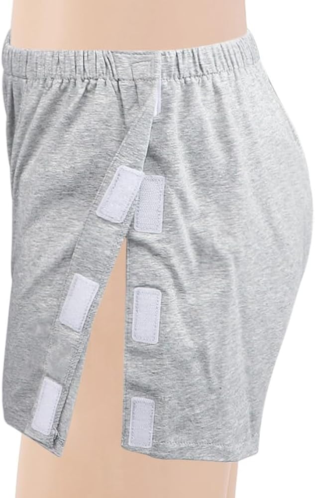 Men's Post Surgery Underwear Cotton Tear away Nursing Briefs Reusable Post Surgery Recovery Boxer Breakaway Shorts