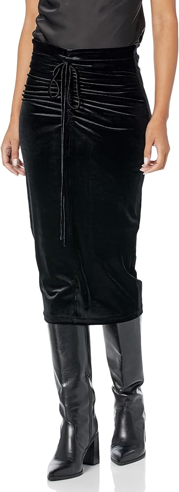 HUGO Women's Shiny Velour Bodylined Midi Skirt