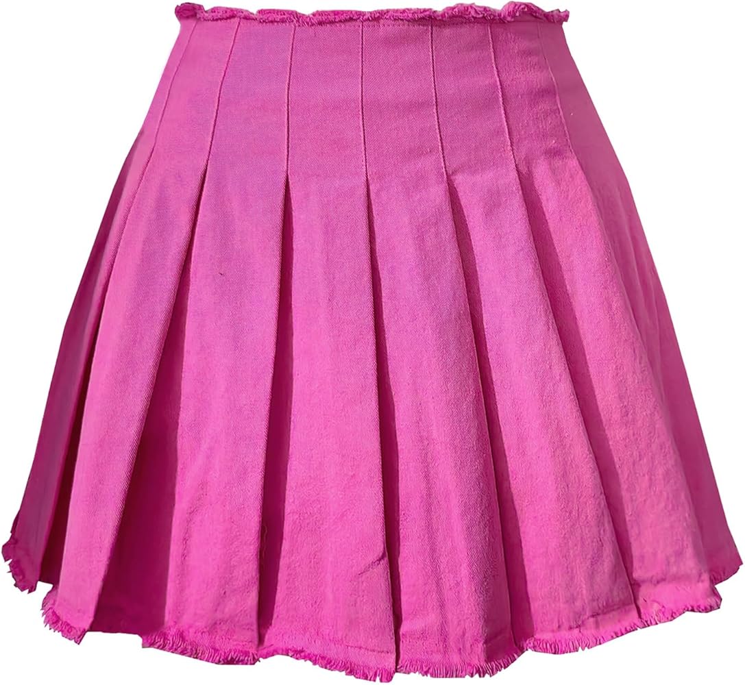 TONCHENGSD Women's High Waist Pleated Mini Skirt Skater Tennis Skirt