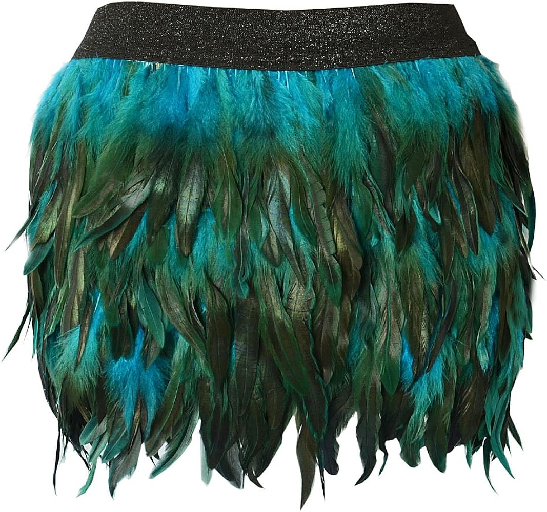 Miuco Womens Faux Feather A Line Mini Skirt