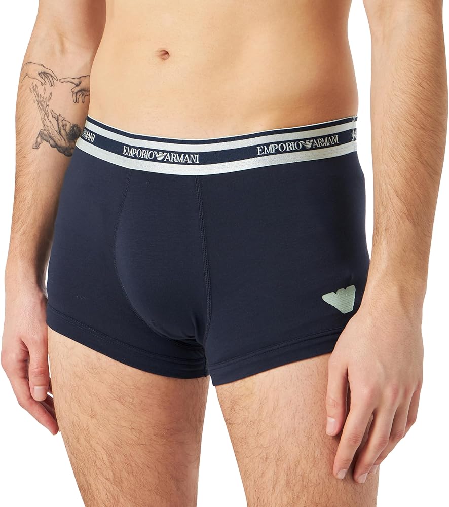 Emporio Armani Men's Stretch Cotton Shiny Logoband Trunk
