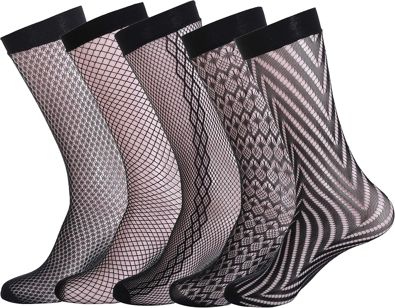 Mona's Choice Mens Mesh Dress Socks (Black (All 5 Style)