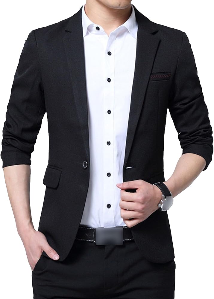 Mens Slim Fit Casual Suit Jacket Fall Winter Lightweight Sport Coats Wedding Prom Business Formal Blazer Coat