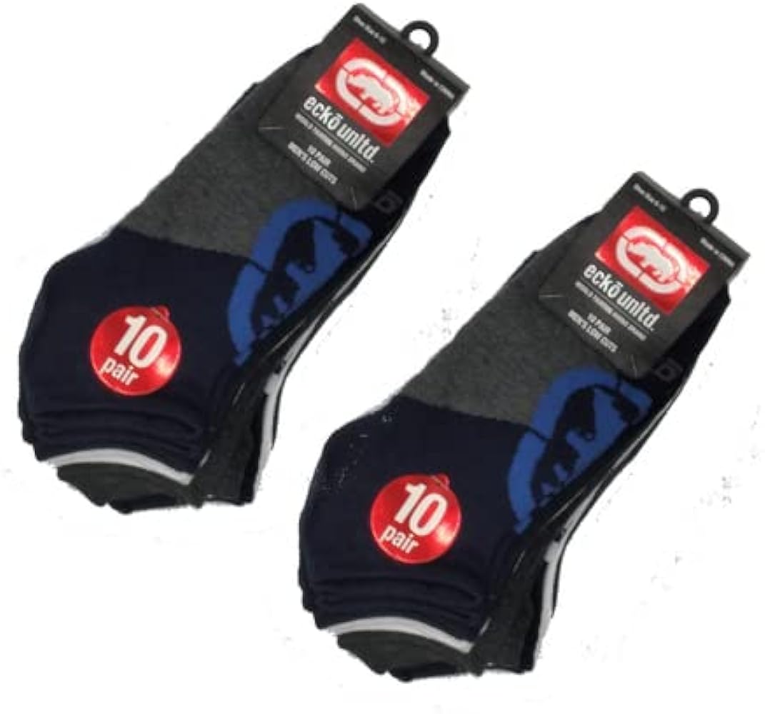 10 Pairs of Ecko Men's Basic Quick Dry No Show Athletic Socks 10-13