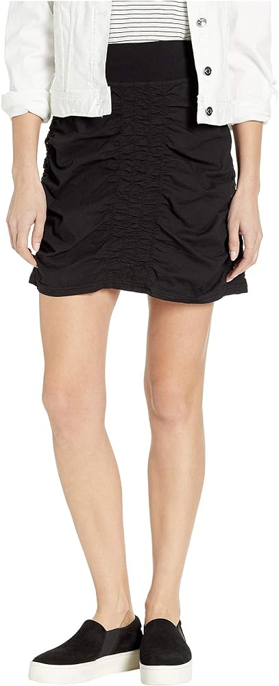 XCVI Women's W Solid Trace Skirt-Stretch Poplin