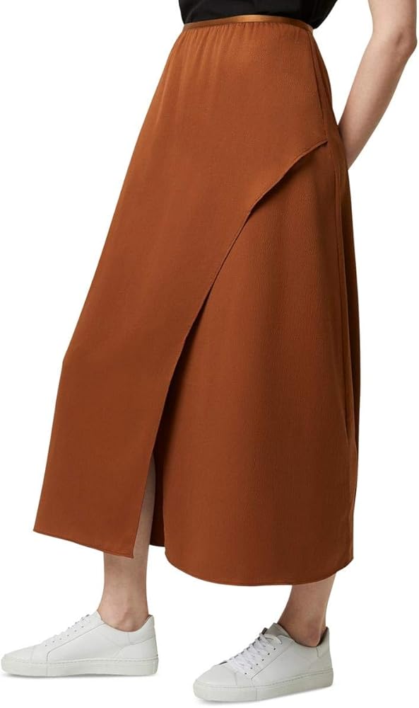 French Connection Womens Alessia Draped Pull On Wrap Skirt Brown XS