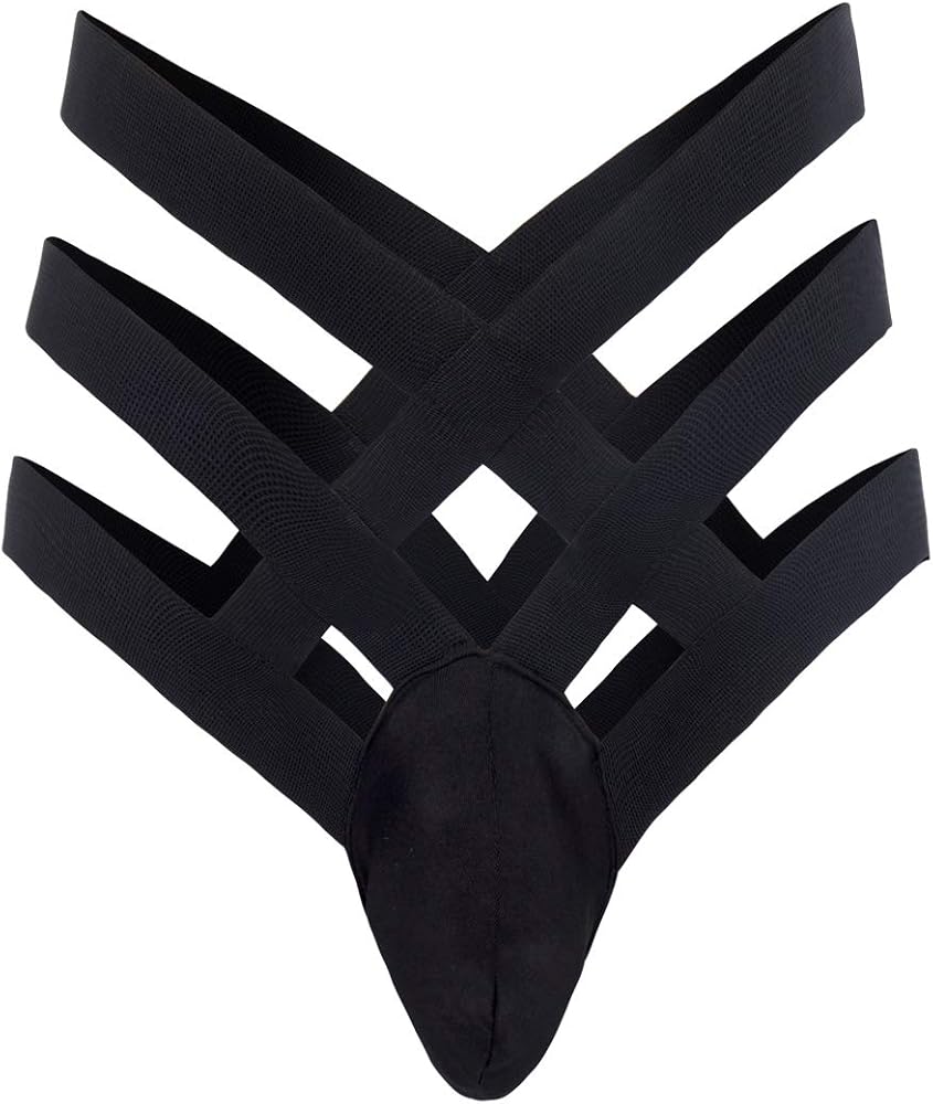 FYMNSI Men’s Sexy Bandage G-String Bulge Pouch Briefs Thong T-Back Strap Bikini Underwear Sleepwear Lingerie Underpants