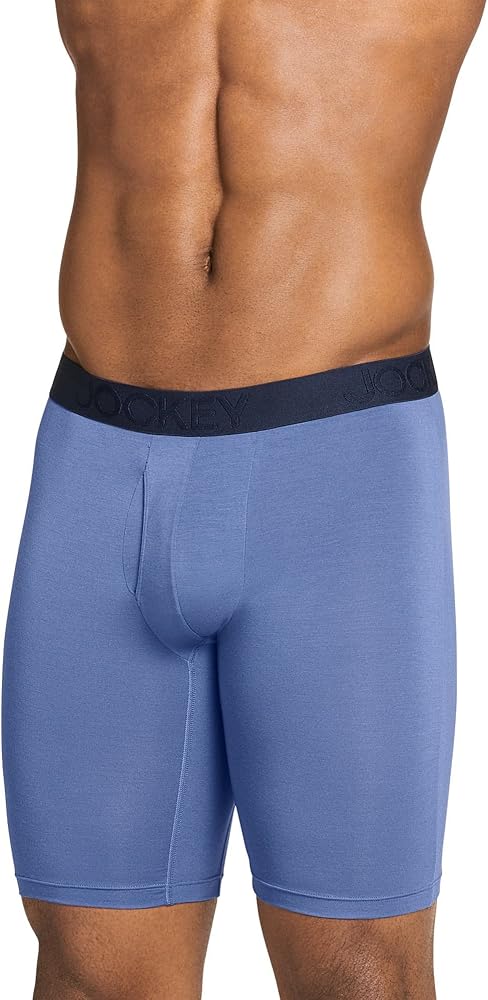 Jockey Men's Underwear Active Ultra Soft Modal 9" Long Leg Boxer Brief -