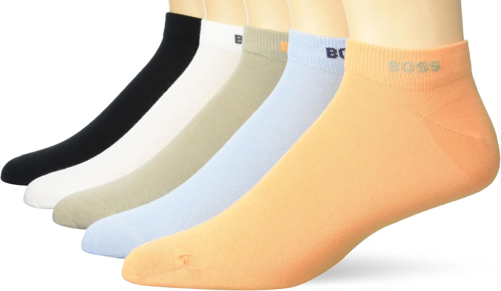 BOSS Men's 5 Pack Solid Cotton Stretch Socks