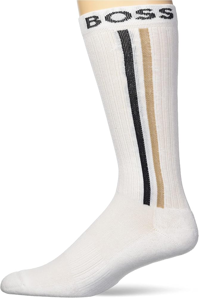 BOSS Men's Iconic Quarter Length Ribbed Socks