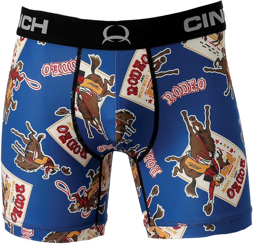 Cinch Men's 6 Inch Rodeo Boxer Brief (Medium) Multi