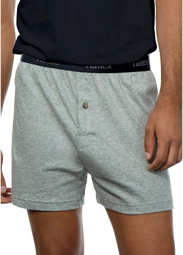 Hanes Men's ComfortSoft Knit Boxers Comfort Waistband 5-Pack_Assorted_L
