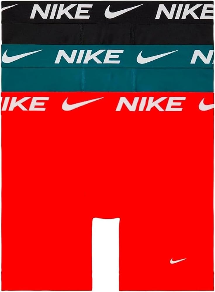 Nike Men's 3-Pack Dri-Fit Essential Micro Boxer Briefs (US, Alpha, X-Large, Regular, Regular, Chile/Teal/Black)