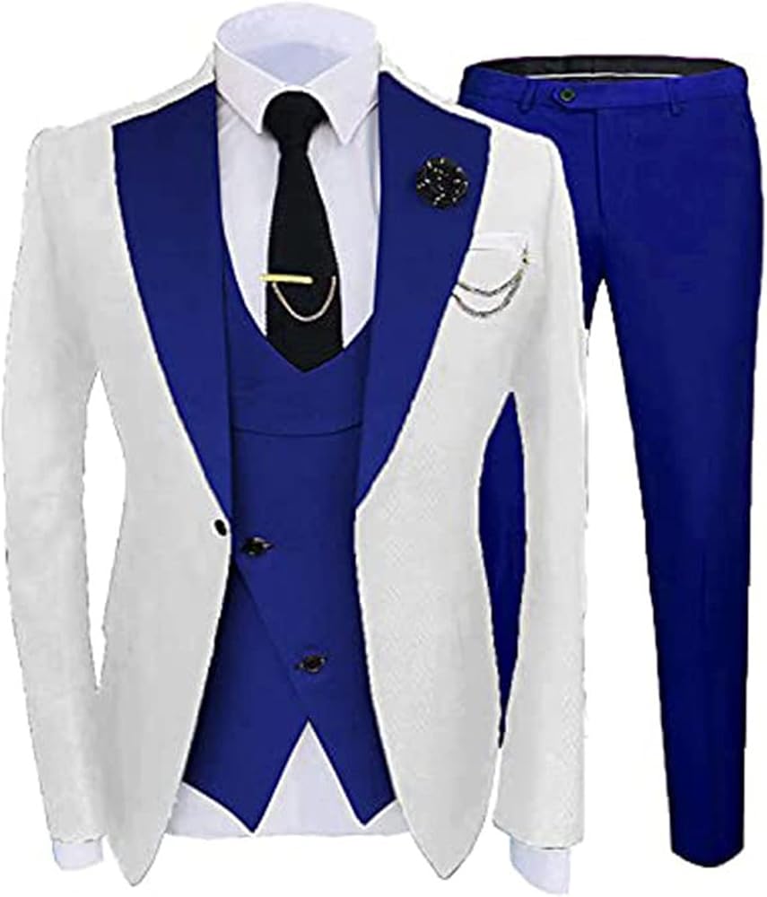 Mens Suit Blazer 3 Piece Slim Fit Two Color Jacket Tuxedo Tailcoat Daily Business Suits Coats