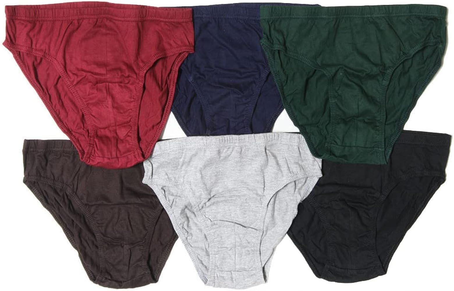 6 Pack Knocker Mens Bikinis Briefs Underwear 100% Cotton Solid Size Large 36-38 Blue