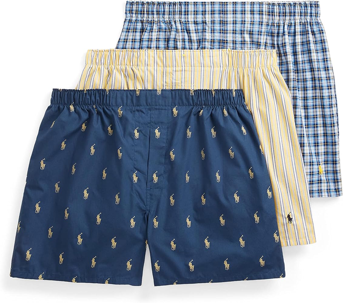 Polo Ralph Lauren Mens Classic Fit Woven Boxers 3 Pack