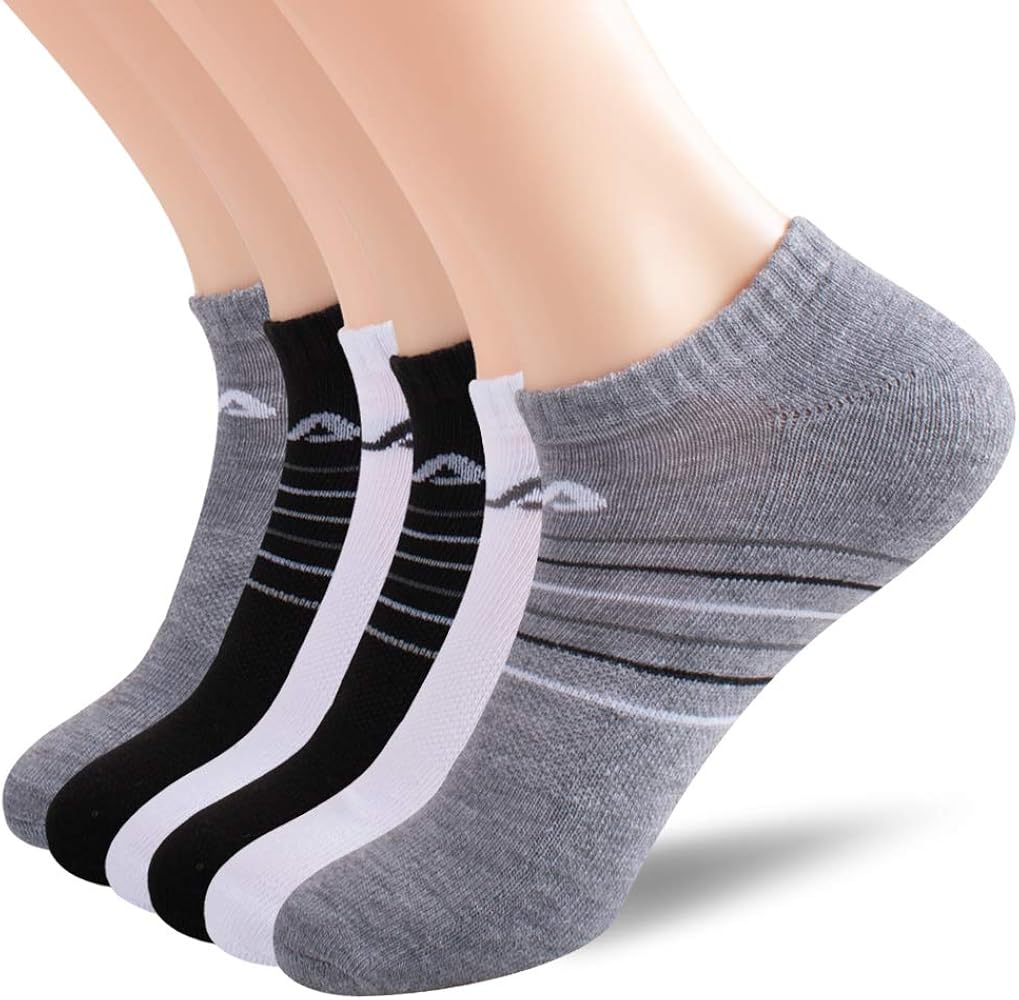 Fila Men's Striped Half Cushion No Show Socks
