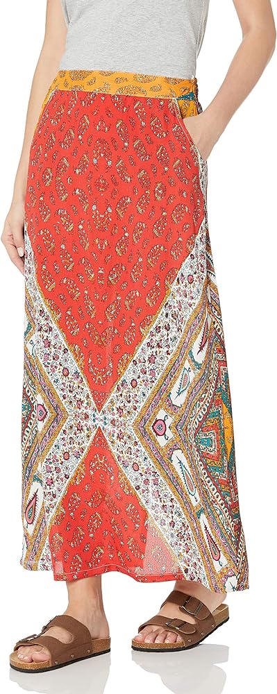 Angie Juniors Printed Long Skirt